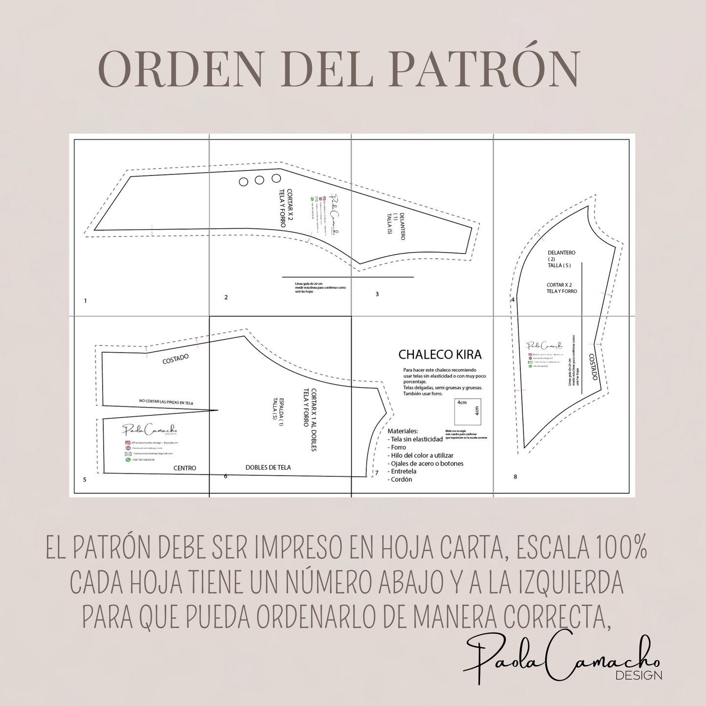 KIRA VEST PATTERN IN PDF SIZE S,M,L and XL