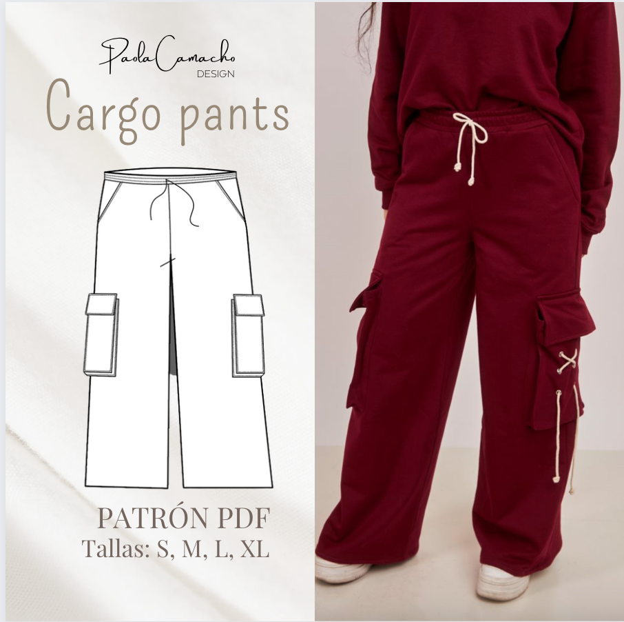 High Waisted Cargo Pants Sewing Pattern INSTANT DOWNLOAD Sewingpattern  Pants 