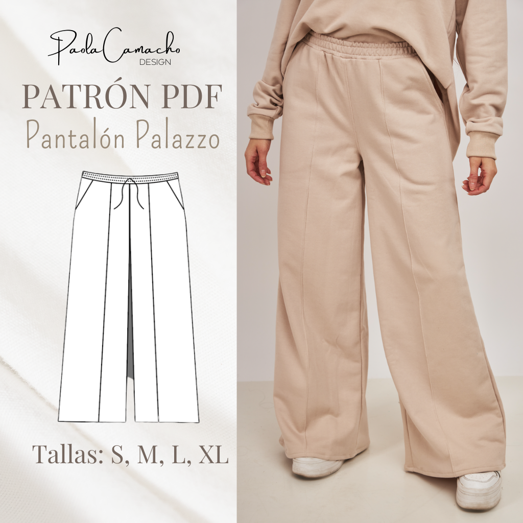 PDF Pattern Palazzo Pants size S, M, L, XL