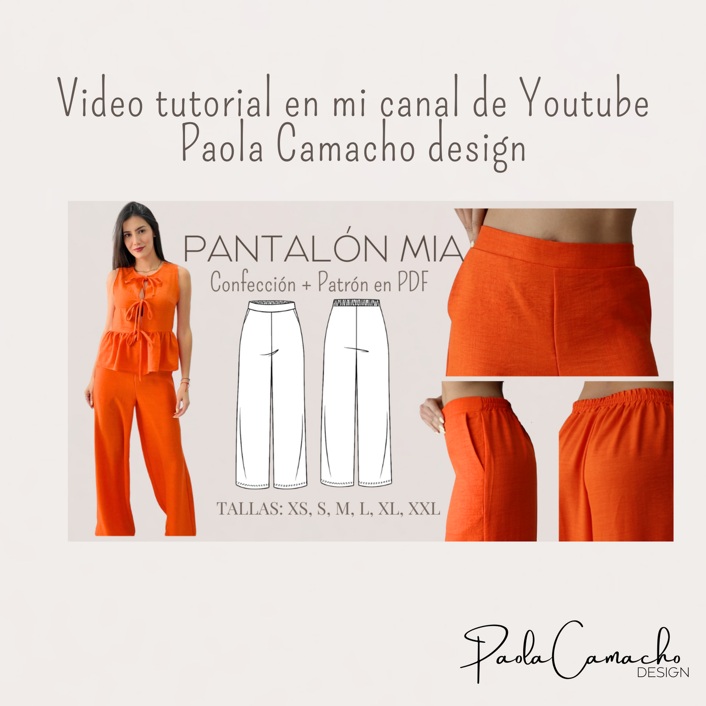 Pantalón palazzo Mia - Patrón en PDF + VIDEO de costura