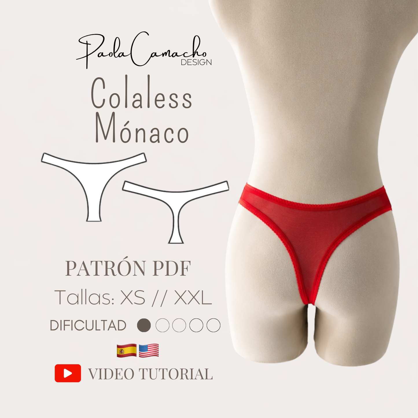 Patrón de Costura Colaless Mónaco PDF | Tallas XS–XXL | Impresión Hoja Carta | Principiantes