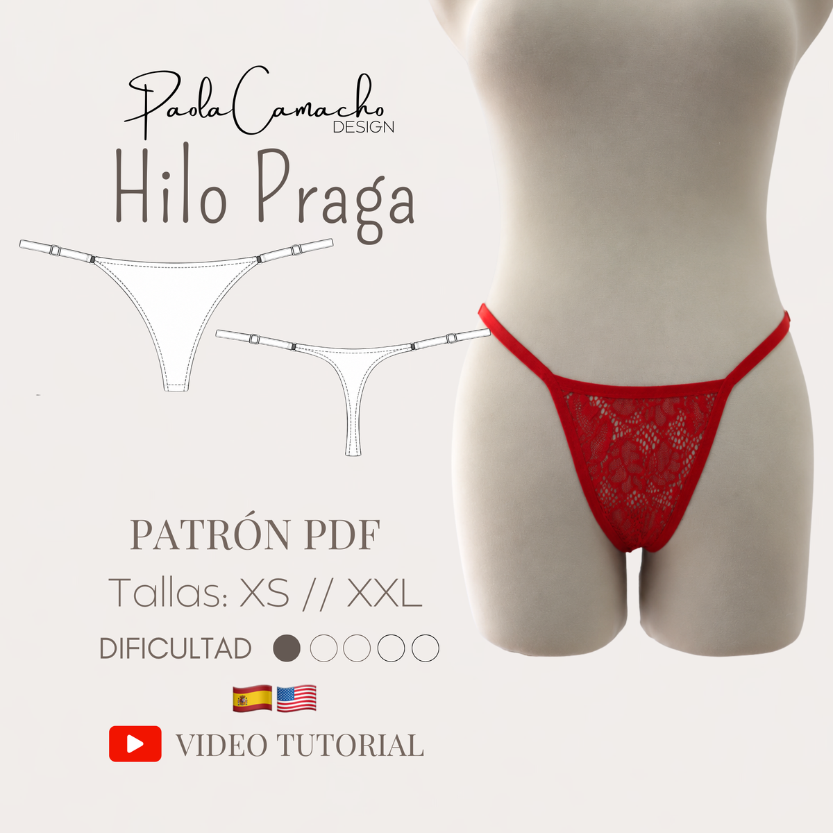 Patrón de Costura Hilo Praga PDF | Tallas XS HASTA XXL | Impresión Hoja Carta | Principiantes