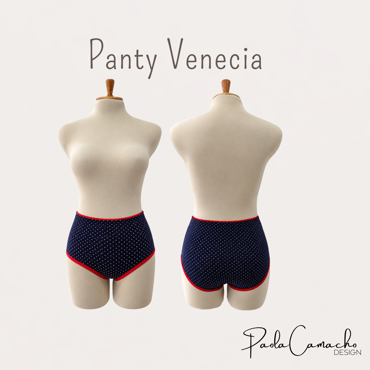 Patrón de Costura Panty Veneciade de tiro alto PDF | Tallas XS hasta XXL | Impresión Hoja Carta | Principiantes