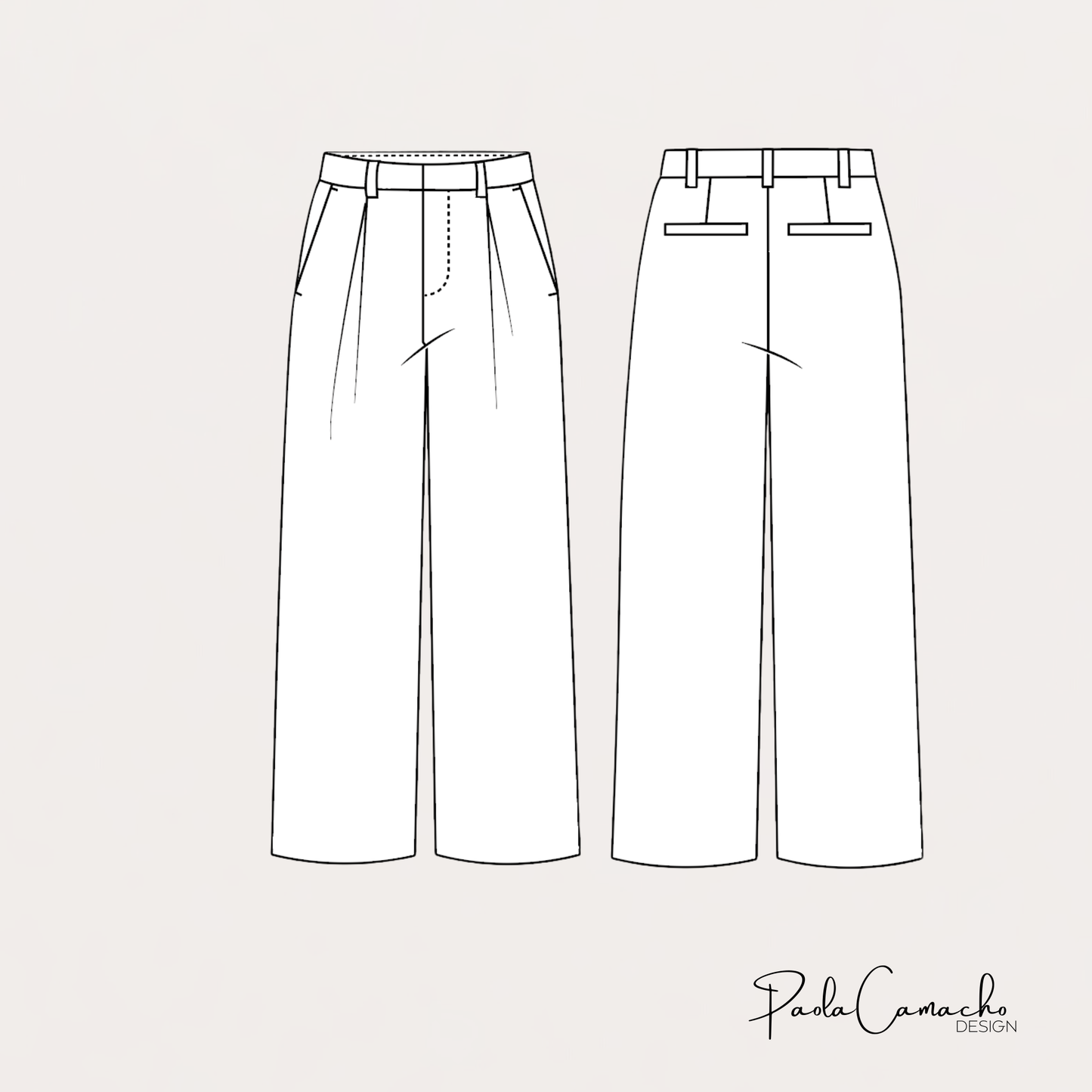 Pantalón Satre Rocío - Patrón en PDF + VIDEO de costura - Impresión en hoja carta escala 100%