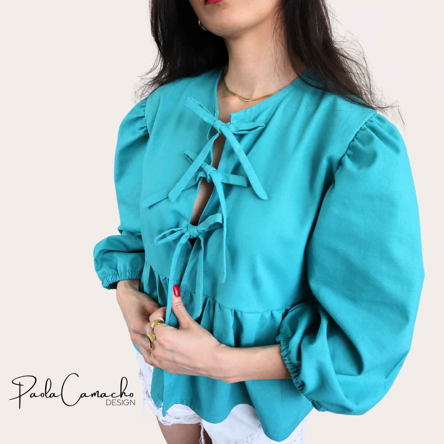 Patrón de costura Blusa Camila tallas desde XS hasta la XXL - Blusa coqueta patrones en pdf de descarga instantanea