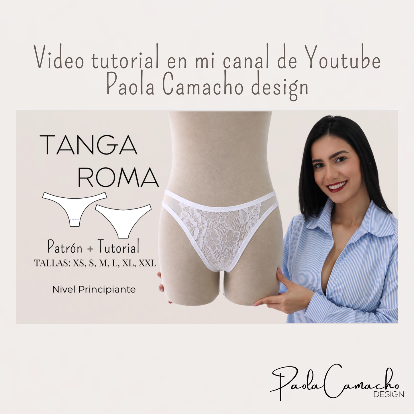 Patrón de Costura Tanga Roma PDF | Tallas XS HASTA XXL | Impresión Hoja Carta | Principiantes