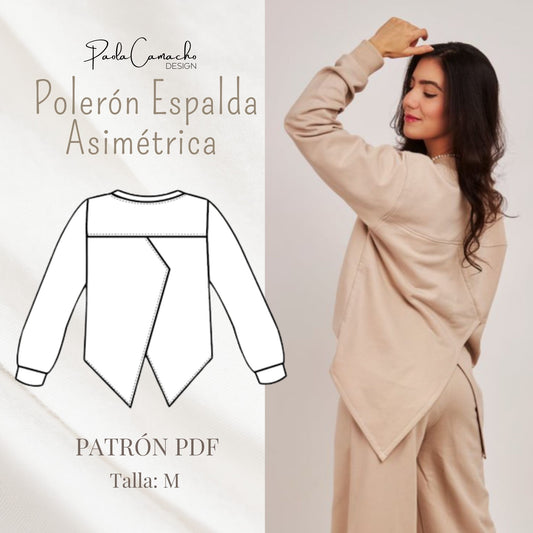 PATRÓN PDF POLERÓN ESPALDA ASIMÉTRICA talla M