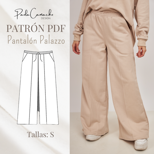 Patrón PDF Pantalón Palazzo talla S