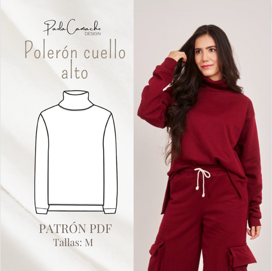 PATRÓN PDF POLERÓN CUELLO ALTO talla M