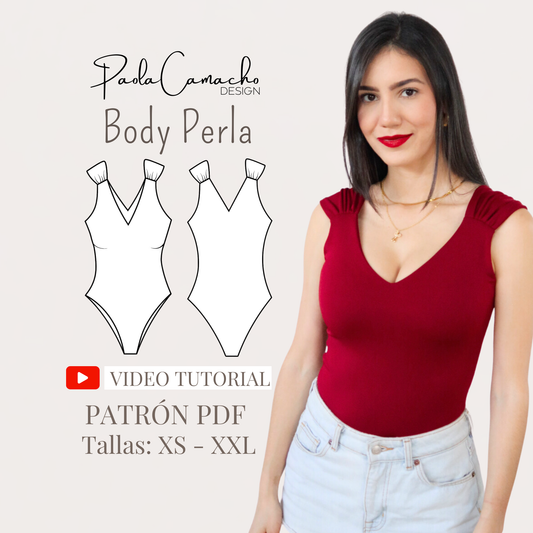 Patrón de costura Body Perla tallas desde XS hasta la XXL - patrones de costura en pdf de descarga instantanea