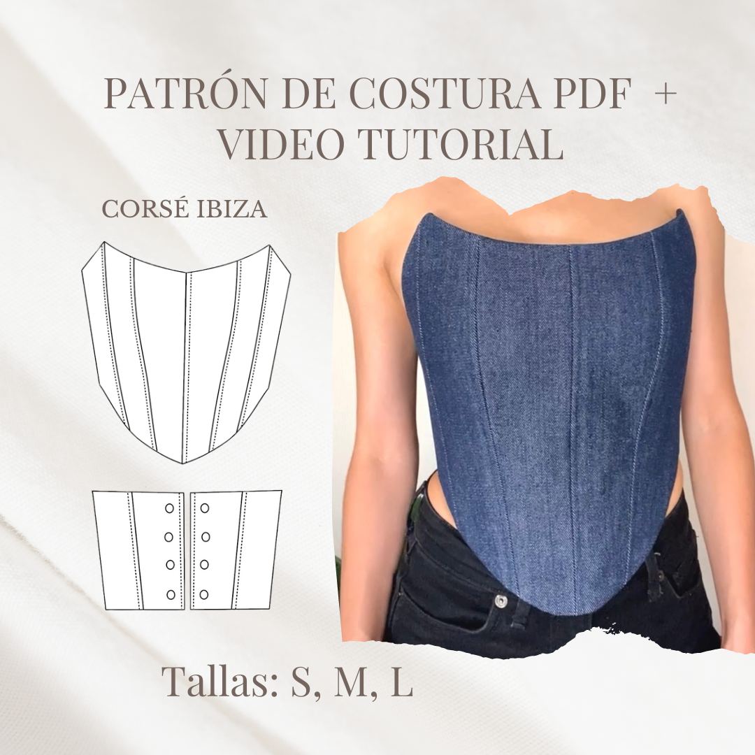 Corset style top sewing pattern. Custom Fit. Sewing Instructions for  beginners